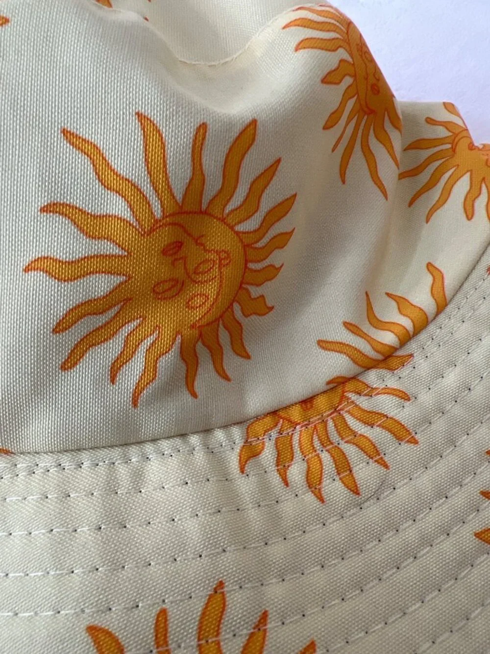 Summer Orange Celestial Sun Boho Sunhat Bucket Hat Adult OSFM Vacation Sunshine